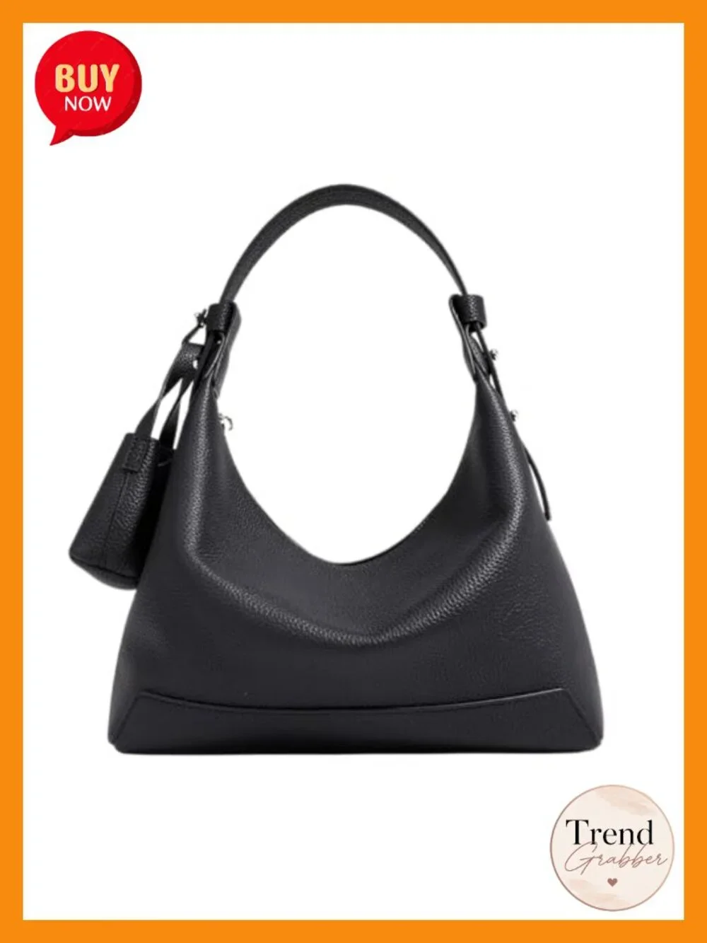 Genuine Leather Crossbody Hobo Bag for Women with Adjustable Strap